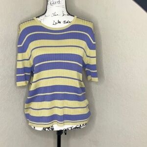 363 - City Silk NWOT Striped Ribbed Knit Top, Size XL